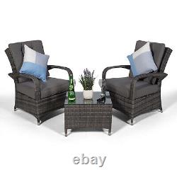 Arizona 2 Seat Rattan Lounge Chair & Table Patio Garden Furniture Set with Cover