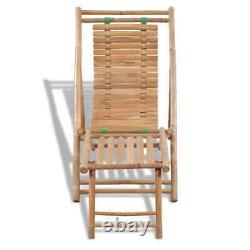 Bamboo Deck Chair with Footrest Furniture Patio Garden Beach Yard Outdoor vidaXL