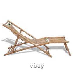 Bamboo Deck Chair with Footrest Furniture Patio Garden Beach Yard Outdoor vidaXL