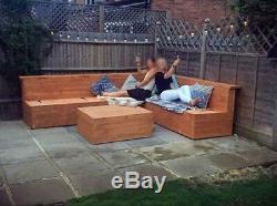 Bespoke Garden Patio Furniture Outdoor Seating Wooden Reclaimed Wood Rustic Seat