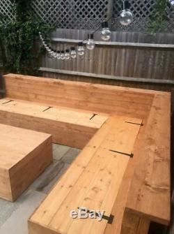 Bespoke Garden Patio Furniture Outdoor Seating Wooden Reclaimed Wood Rustic Seat