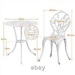 Bistro Set 3PCS Garden Furniture Set Patio Aluminium Dining Set for Outdoor Lawn