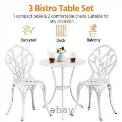 Bistro Set 3PCS Garden Furniture Set Patio Aluminium Dining Set for Outdoor Lawn