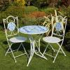 Bistro Set Mosaic Patio Outdoor Garden Furniture Table And Chairs