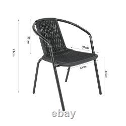 Bistro Set Outdoor Garden Furniture Table Rattan 4 6 Stacking Chair Seat Patio