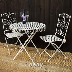 Bistro Set Outdoor Garden Patio Furniture Folding Chairs Table Rustic Chic Style