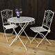 Bistro Set Outdoor Garden Patio Furniture Folding Chairs Table Rustic Chic Style