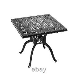 Bistro Set Outdoor Garden Patio Table& 2/4 Chairs Cast Aluminium Furniture Black