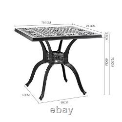 Bistro Set Outdoor Garden Patio Table& 2/4 Chairs Cast Aluminium Furniture Black