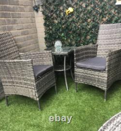 Bistro Table and Chairs 2 Seater Patio Furniture Rattan Garden Coffee Wicker Set