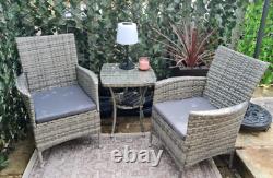 Bistro Table and Chairs 2 Seater Patio Furniture Rattan Garden Coffee Wicker Set