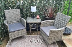 Bistro Table and Chairs 2 Seater Patio Furniture Rattan Garden Coffee Wicker Set