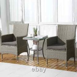 Bistro Table and Chairs 2 Seater Patio Furniture Rattan Garden Coffee Wicker Set