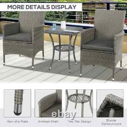 Bistro Table and Chairs 2 Seater Patio Furniture Rattan Garden Coffee Wicker Set