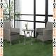 Bistro Table And Chairs Set 2 Seater Rattan Garden Patio Furniture Coffee Wicker