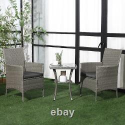 Bistro Table and Chairs Set 2 Seater Rattan Garden Patio Furniture Coffee Wicker