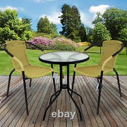 Bistro Wicker Sets Tan Chair Table Patio Garden Outdoor Furniture Diner Home New