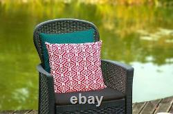 Black Bistro Table 2 Chairs Set Patio Armchairs Outdoors Rattan Garden Furniture