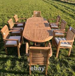 Brand New Teak Garden Table And 8 Chairs Outdoor patio furniture Fast Delivery