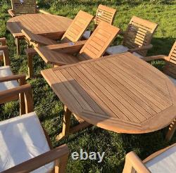 Brand New Teak Garden Table And 8 Chairs Outdoor patio furniture Fast Delivery