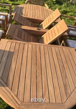 Brand New Teak Garden Table And 8 Chairs Outdoor patio furniture Fast Delivery