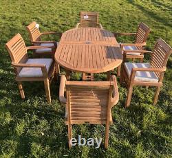 Brand New Teak Garden Table And 8 Chairs Outdoor patio furniture Fast Delivery