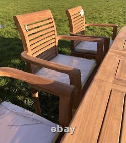 Brand New Teak Garden Table And 8 Chairs Outdoor patio furniture Fast Delivery