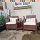 Brown Outdoor Rattan Sofa Set Garden Patio Armchairs Coffee Side Table Cushion