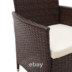 Brown Rattan Dining Sets Garden Furniture Table And Chairs Outdoor Patio Seater