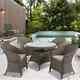 Brown Rattan Dining Table And Chairs Set Patio Outdoor Garden Furniture 4 Seater