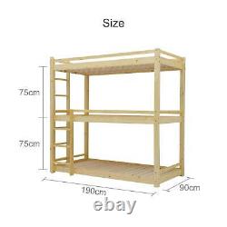 Bunkbed Triple sleeper bunk bed in Solid Pine 3 Tier bed 3ft Extra Thick Frame