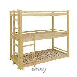 Bunkbed Triple sleeper bunk bed in Solid Pine 3 Tier bed 3ft Extra Thick Frame