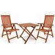 Casaria 3pc Acacia Wooden Folding Garden Patio Furniture Set 2x Chairs 1x Table