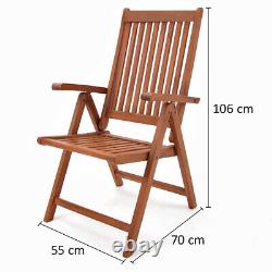 CASARIA 3pc Acacia Wooden Folding Garden Patio Furniture Set 2x Chairs 1x Table