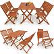 Casaria Wooden Garden Dining Table Chairs Set 4 Seater Foldable Patio Furniture