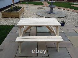 CLASSIC Wooden Pub Style Picnic Table and Bench Garden Furniture