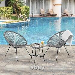 Cabana Outdoor String Chairs Table Garden Patio Egg Rattan Bistro Moon Furniture