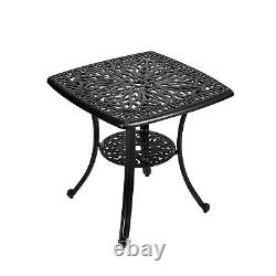 Cast Aluminium Patio Garden Bistro Dining Table and Chairs Set Outdoor Furniture