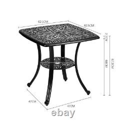 Cast Aluminium Patio Garden Bistro Dining Table and Chairs Set Outdoor Furniture