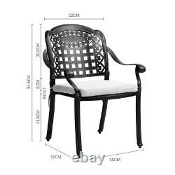 Cast Aluminium/Rattan Garden Furniture Patio Table and Chairs Bistro Set Outdoor