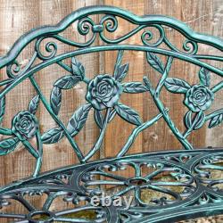 Cast Iron Garden Bench Metal Frame 2 Seater Patio Furniture Outdoor Seating