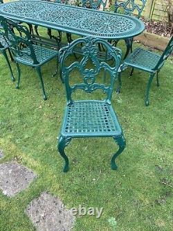 Cast aluminium garden table and 8 Chairs Vintage Furniture Patio Set Large