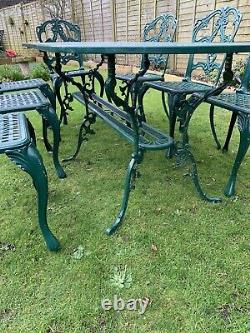 Cast aluminium garden table and 8 Chairs Vintage Furniture Patio Set Large