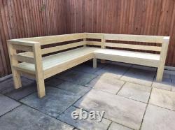 Corner Bench Handmade Outdoor Patio Lounge Sofa Seat Garden Furniture