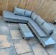 Corner Garden Furniture Conservatory Patio Set Rattan Metal Sofa Lounge Table