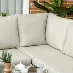 Corner Rattan Furniture Garden Lounge Sofa Chair Table Set Wicker Woven Patio