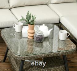 Corner Rattan Furniture Garden Lounge Sofa Chair Table Set Wicker Woven Patio