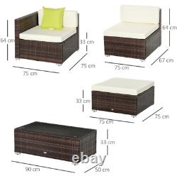 Corner Rattan Garden Furniture Outdoor Patio Lounge Sofa Set Wicker Coffee Table