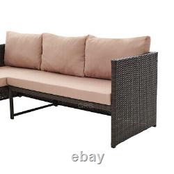 Corner Rattan Garden Furniture Sofa Set Grey Brown Patio Outdoor L-Shape Lounge