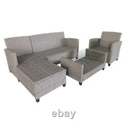 Corner Rattan Sofa Set Outdoor Garden Furniture Patio L-Shaped With Coffee Table
